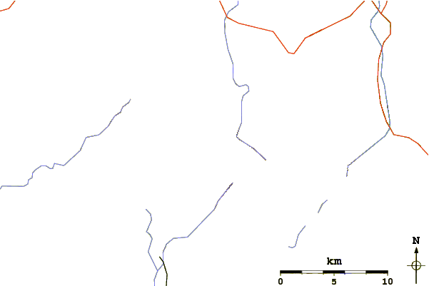 Roads and rivers around Algonquin Peak