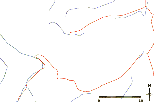 Roads and rivers around Allen Mountain (Montana)