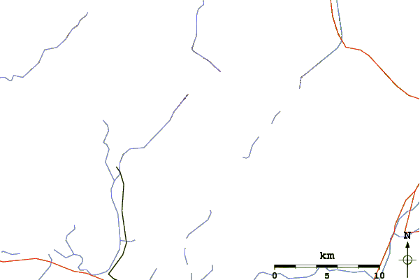 Roads and rivers around Allen Mountain (New York)