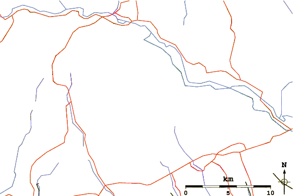 Roads and rivers around Allt Lwyd