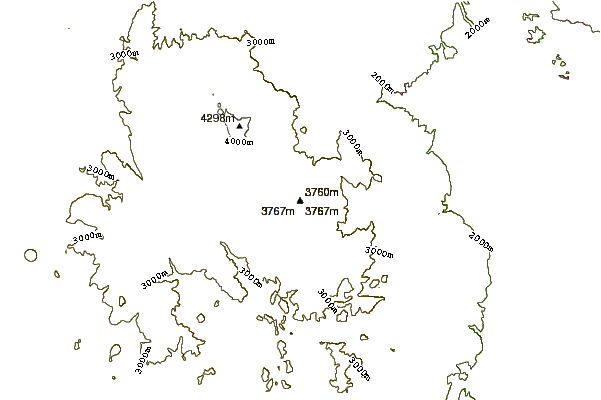 Mountain peaks around Almagre Mountain