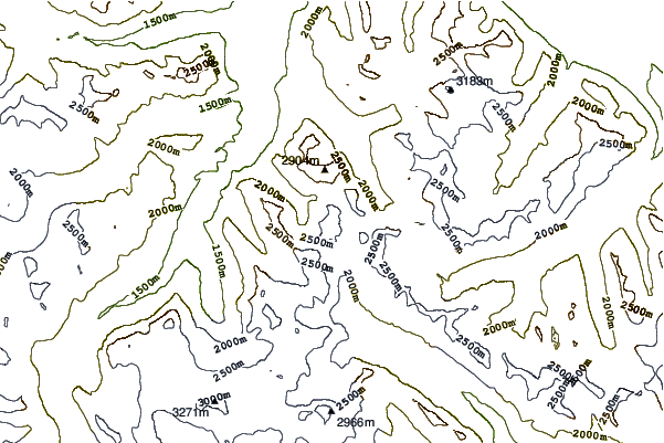 Mountain peaks around Alnus Peak