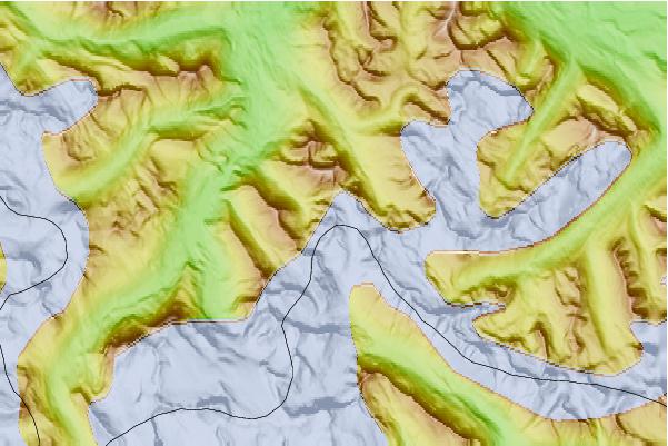 Surf breaks located close to Alnus Peak