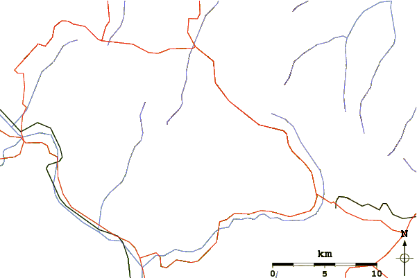 Roads and rivers around Alpe Tre Potenze