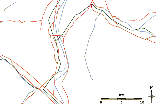 Roads and rivers around Alpspitz