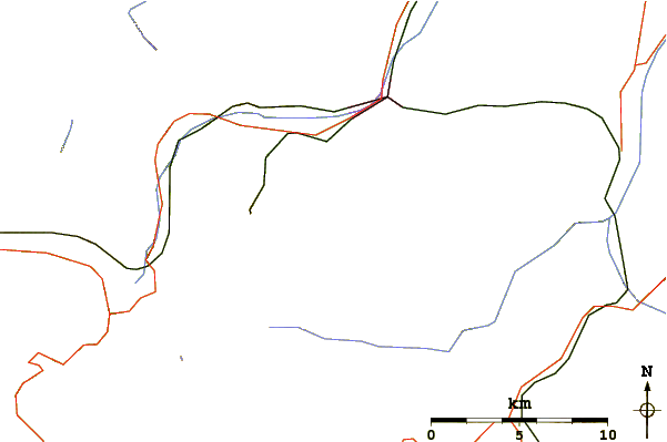 Roads and rivers around Alpspitze