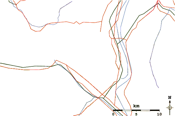 Roads and rivers around Alvier (mountain)