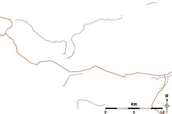 Roads and rivers around Am Bàthach