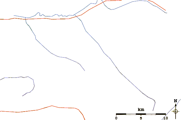 Roads and rivers around American Border Peak