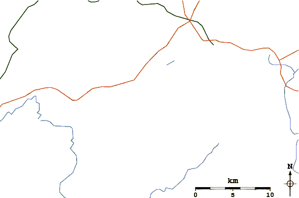 Roads and rivers around Ampersand Mountain