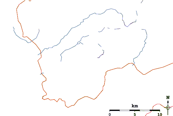 Roads and rivers around An Bheann Mhor