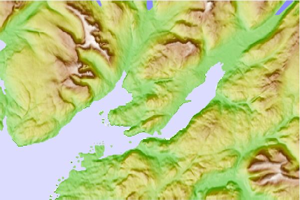 Surf breaks located close to An Sgurr (Lochcarron)