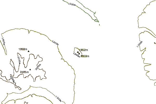 Mountain peaks around Anahim Peak