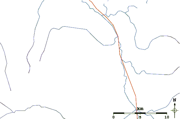 Roads and rivers around Anahim Peak