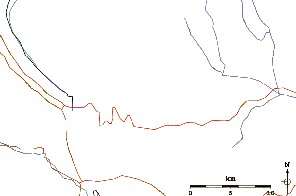 Roads and rivers around Anarchist Mountain