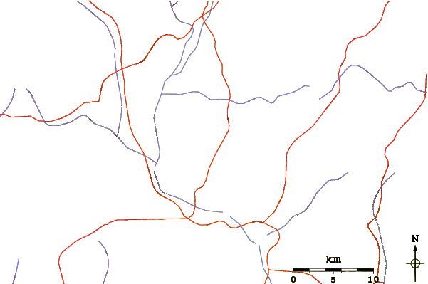 Roads and rivers around Andahua Valley