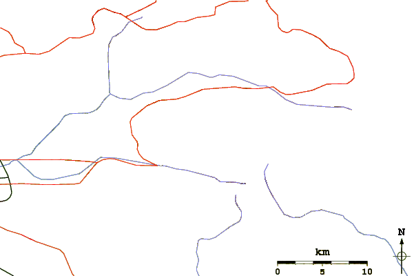 Roads and rivers around Anderson Peak (San Bernardino Mountains)