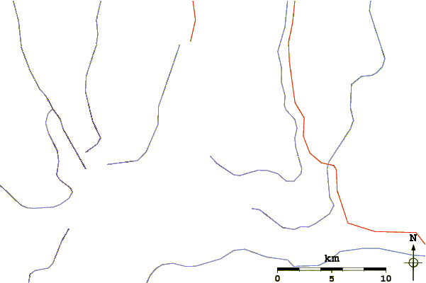 Roads and rivers around Aneroid Mountain