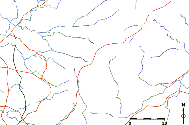 Roads and rivers around Anginda peak