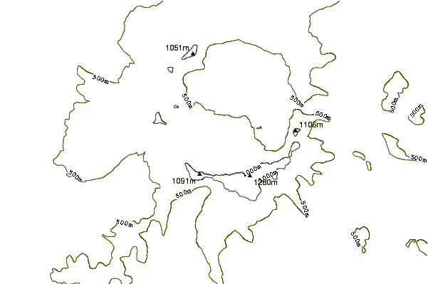 Mountain peaks around Aniakchak