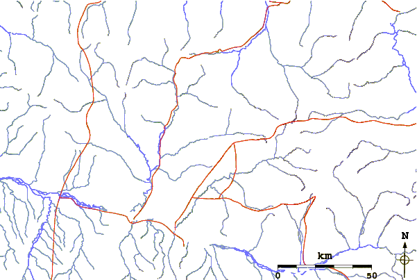 Roads and rivers around Anjuisky