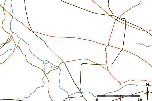 Roads and rivers around Annaberg (hill)