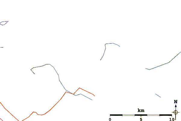 Roads and rivers around Annex Peak