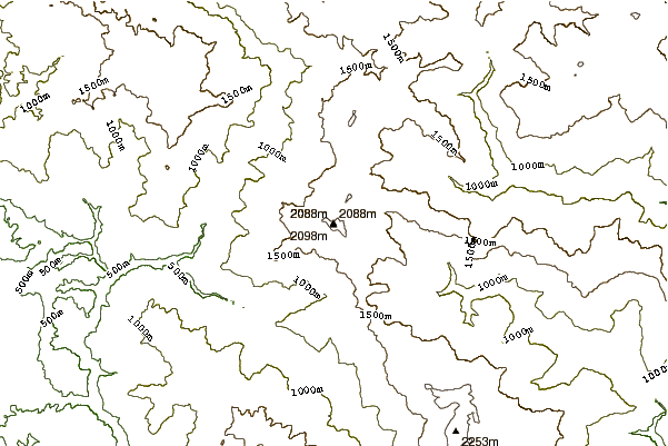 Mountain peaks around Anthony Peak (California)