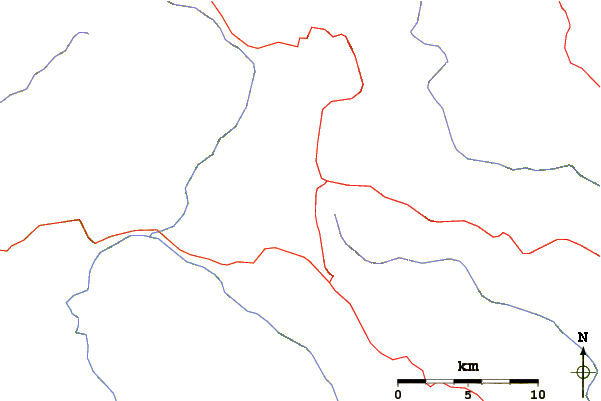 Roads and rivers around Anthony Peak (California)