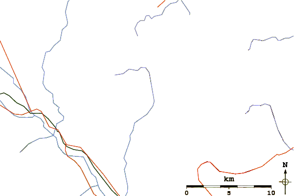 Roads and rivers around Anthozoan Mountain