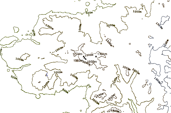 Mountain peaks around Antillanca Group