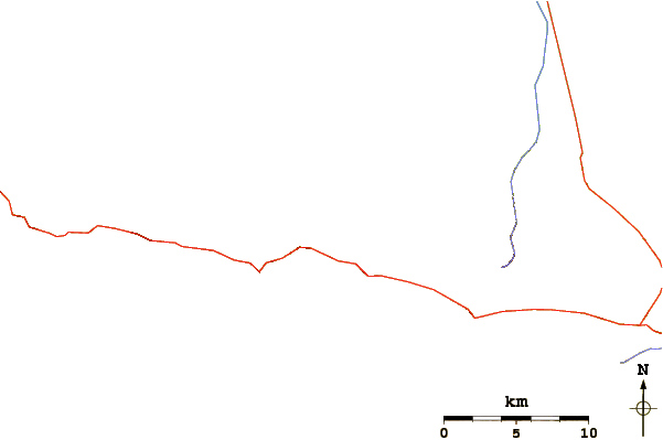 Roads and rivers around Antimony Peak