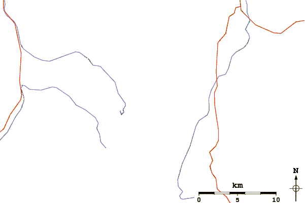 Roads and rivers around Antler Peak