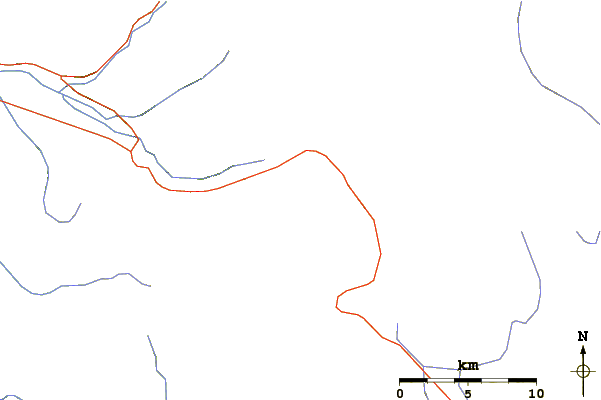 Roads and rivers around Antuco Volcano