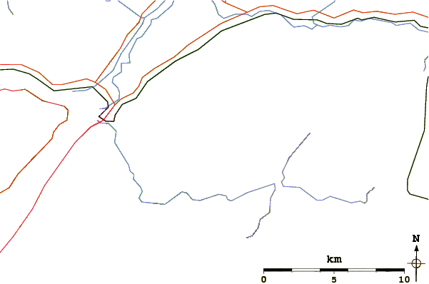 Roads and rivers around Aonach Mòr