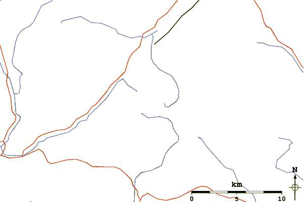 Roads and rivers around Aran Fawddwy