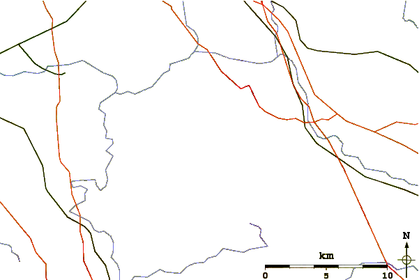 Roads and rivers around Arbury Hill