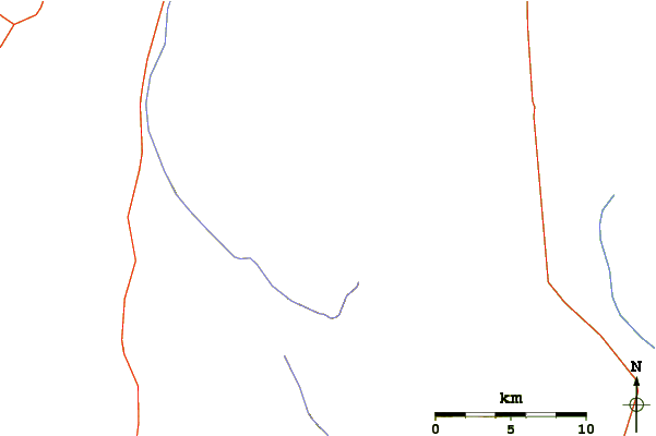 Roads and rivers around Arc Dome