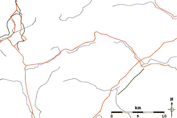 Roads and rivers around Arenig Fawr South Ridge Top