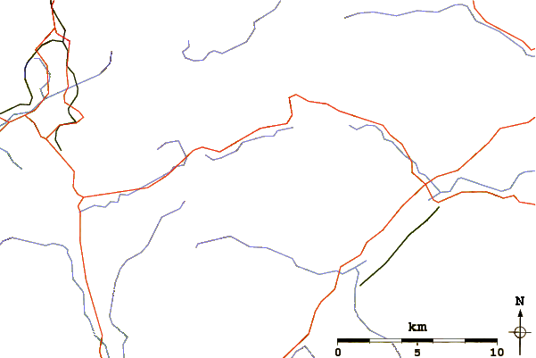 Roads and rivers around Arenig Fawr