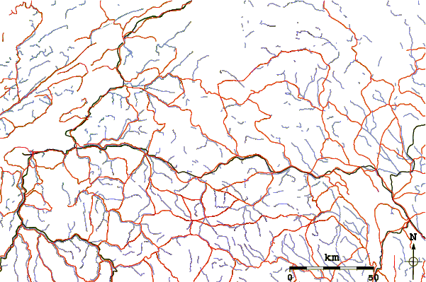 Roads and rivers around Areskutan