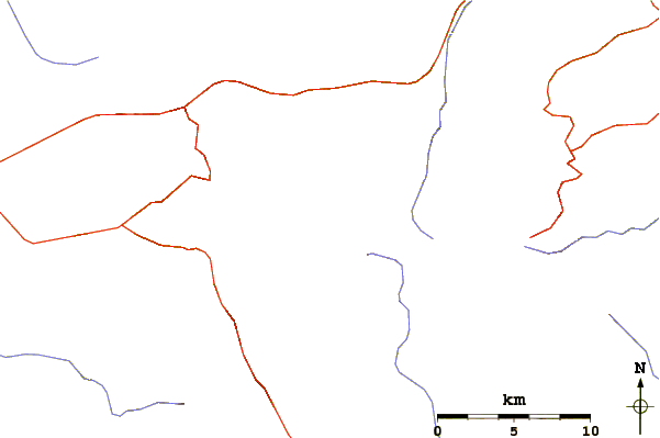 Roads and rivers around Argentine Peak