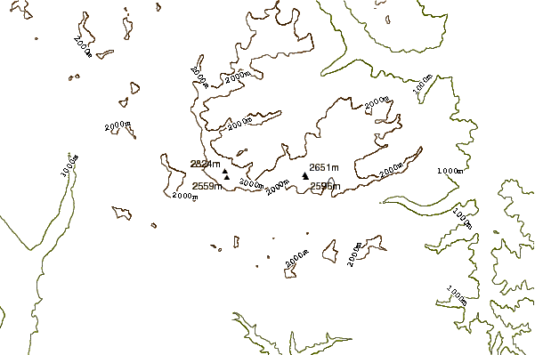 Mountain peaks around Argonaut Peak