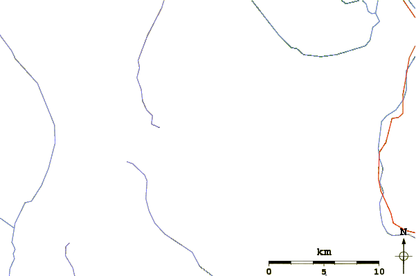 Roads and rivers around Argonaut Peak