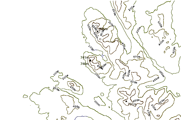 Mountain peaks around Arkle (hill)