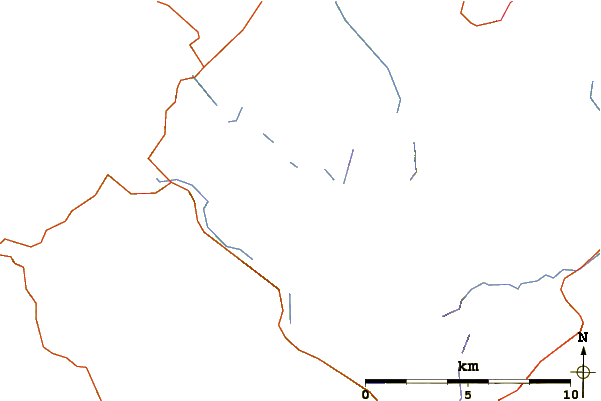 Roads and rivers around Arkle (hill)