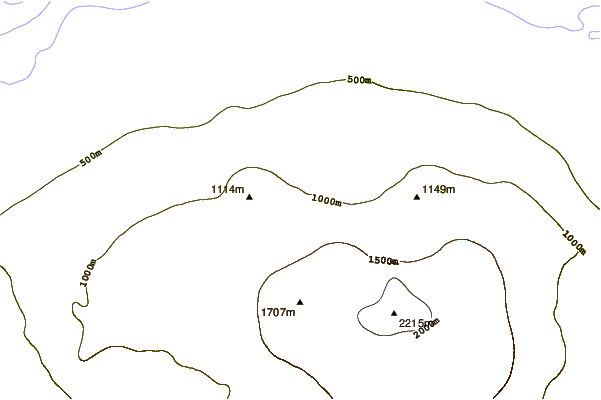 Mountain peaks around Armstrong Peak