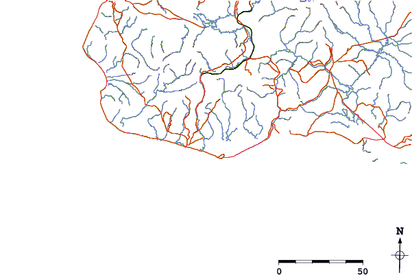 Roads and rivers around Army Peak