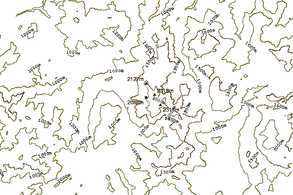 Mountain peaks around Aroania (mountain)