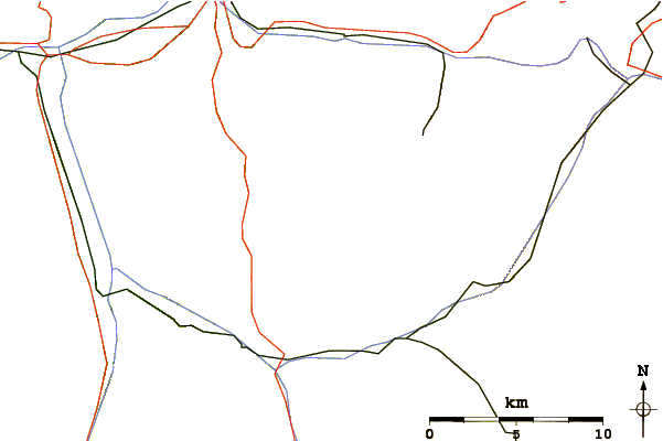 Roads and rivers around Aroser Rothorn